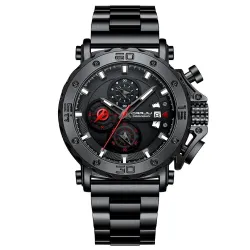 CRRJU – Luxus-Herrenuhr – großes Ziffernblatt – wasserdicht – Edelstahl