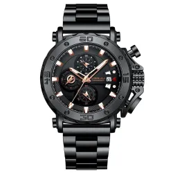 CRRJU – Luxus-Herrenuhr – großes Ziffernblatt – wasserdicht – Edelstahl