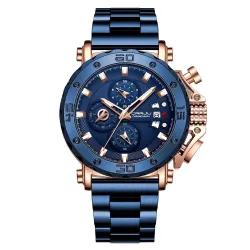 CRRJU – Luxus-Herrenuhr – großes Ziffernblatt – wasserdicht – Edelstahl