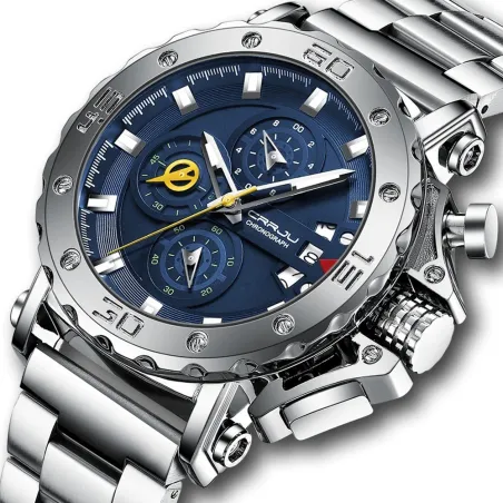 CRRJU – Luxus-Herrenuhr – großes Ziffernblatt – wasserdicht – Edelstahl