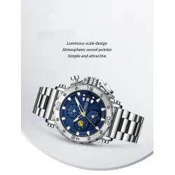 CRRJU – Luxus-Herrenuhr – großes Ziffernblatt – wasserdicht – Edelstahl