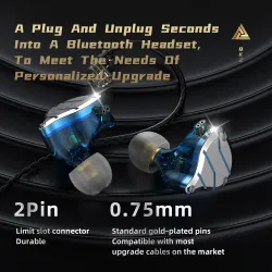 QKZ ZXN – hochauflösende Kopfhörer – kabelgebundenes In-Ear-Headset – Doppelmagnet – 2-polig – 1DD