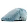 Trendige Schiebermütze / Hut - Entenschnabeltyp - gewaschener Denim - Unisex
