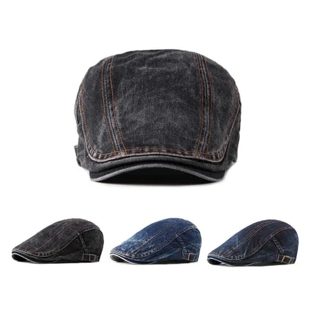 Klassische Denim-Mütze – Schirm im Entenschnabel-Stil