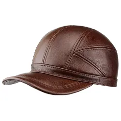 Modisches Vintage Baseballcap - echtes Leder - Unisex