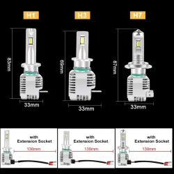 Auto / Motorrad LED Birne - 6000K - CSP Chip - H1 / H3 / H7 / H11 / H4/9003/HB2 Hi/Lo / 9006/HB4 - 2 Stück
