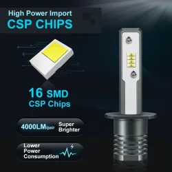 LED Autolampe - superhell - H1 / H3 - 20W - 6000K - 2 Stück