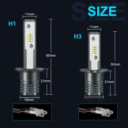 LED car bulb - super bright - H1 / H3 - 20W - 6000K - 2 piecesH3