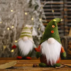 Knitted faceless green Santa Claus - Christmas decorationChristmas