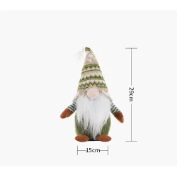 Knitted faceless green Santa Claus - Christmas decorationChristmas