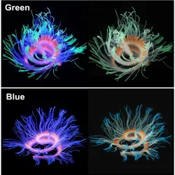Flexible silicone coral / anemone - glowing in dark - aquarium decorationAquarium
