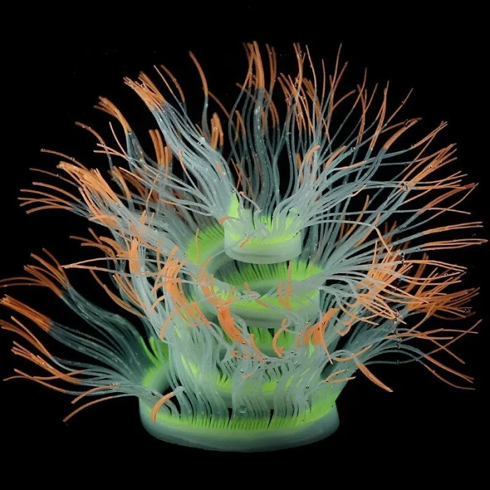 Flexible silicone coral / anemone - glowing in dark - aquarium decorationAquarium