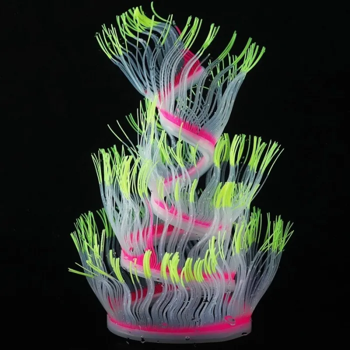 Flexible silicone coral / anemone - glowing in dark - aquarium decorationAquarium