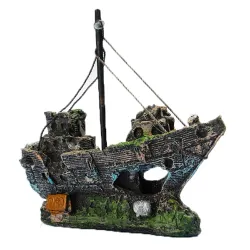Fischerboot aus Harz - gesunkenes Schiff - Aquariendekoration