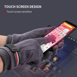 Warme Winter-Wildlederhandschuhe - mit Fleece - Touchscreen-Funktion - Unisex