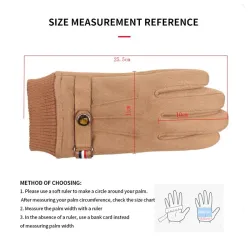 Warme Winter-Wildlederhandschuhe - mit Fleece - Touchscreen-Funktion - Unisex