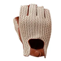 Luxuriöse Lammfellhandschuhe - gestrickt - Halbfinger-Design