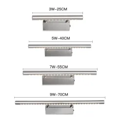 Moderne LED-Wandleuchte - Spiegelleuchte - Edelstahl