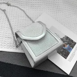 Fashionable small shoulder bag - with rhinestones / chain strapBags