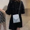 Fashionable small shoulder bag - with rhinestones / chain strapBags