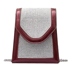 Modische kleine Umhängetasche - mit Strass / Kettenriemen