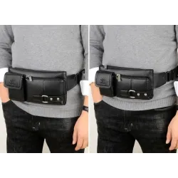 Multifunktionale Umhänge-/Gürteltasche - eine kleine Brieftasche - mit Reißverschlüssen/Taschen