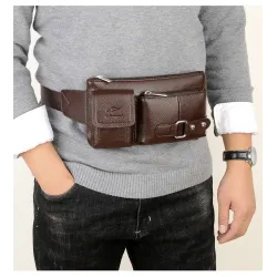 Multifunktionale Umhänge-/Gürteltasche - eine kleine Brieftasche - mit Reißverschlüssen/Taschen