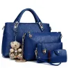 Modische Ledertaschen - große Handtasche / Umhängetasche / Clutch / Geldbörse - 4-teiliges Set