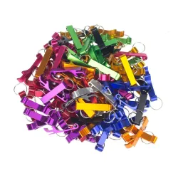 Dosen- / Flaschenöffner aus Aluminium - mit Schlüsselring - kostenlose individuelle Gravur - 100 Stück