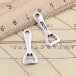Beer bottle opener - silver antique pendants - for jewellery making - 20 piecesBracelets