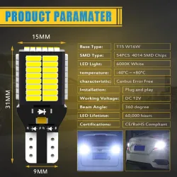 Auto LED Birne - T15 W16W 912 921 906 904 902 Canbus - Rückfahrlicht - für Audi - 2 Stück