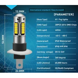 Autoscheinwerfer / Nebellicht - LED Lampe - 6000K - H1 - H3 - H27/881 / H27/880 - 2 Stück