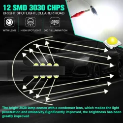 Auto-Nebel- / DRL-Licht - LED-Lampe - H3 - DC12V 3030 SMD 6000K weiß - 2 Stück
