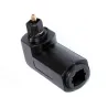 Digitales optisches Audiokabel - Adapter - Stecker auf Buchse - 90 Grad rechter Winkel - 360 drehbar - für optisches Toslink-Kab