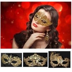 Luxuriöse venezianische Augenmaske - Goldmetall - Laserschnitt - Party / Karneval