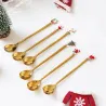 Small long handle spoon - with christmas decoration - tea / coffee / desserts - 1 pieceCutlery