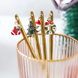 Kleiner Löffel mit langem Griff - mit Weihnachtsdekoration - Tee / Kaffee / Desserts - 1 Stück