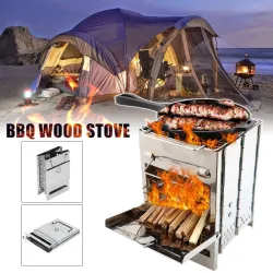 Foldable BBQ stove - wood burning - stainless steelBBQ