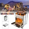 Foldable BBQ stove - wood burning - stainless steelBBQ