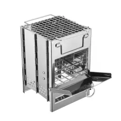 Foldable BBQ stove - wood burning - stainless steelBBQ