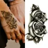 Temporärer Tattoo-Aufkleber - doppelte schwarze Rosen - wasserfest