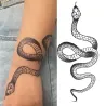 Temporärer Tattoo-Aufkleber - schwarze Schlange / Rosen - wasserfest