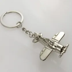 Kampfflugzeug - Silber - Schlüsselanhänger