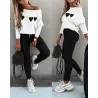 Langarm-Top und Hose mit Kordelzug - Set