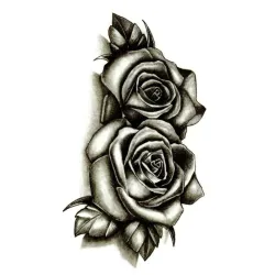 Temporärer Tattoo-Aufkleber - doppelte schwarze Rosen - wasserfest
