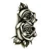 Temporärer Tattoo-Aufkleber - doppelte schwarze Rosen - wasserfest
