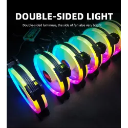 Computer case fan - cooling cooler - adjustable - 120mm - 6pin - RGB - ARGB - LED - 5VCooling
