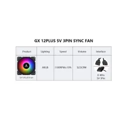 Segotep – Lüfter – einstellbar – RGB – 120 mm – 5 V – 3 Pin – für Gamer