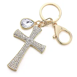 Luxuriöser Schlüsselanhänger - Vollkristallkreuz