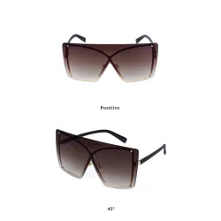 Fashionable oversized sunglasses - square - rimless - UV400Sunglasses